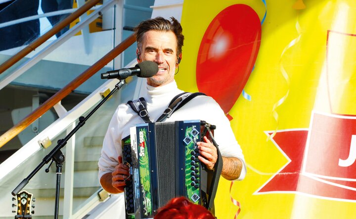 Entertainer Florian Silbereisen sorgte beim Frühschoppen für ausgelassene Stimmung.